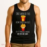 Real Fries Have Curves Funny Curly Fries Tank Top thumb 3