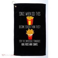Real Fries Have Curves Funny Curly Fries Golf Towel thumb 0
