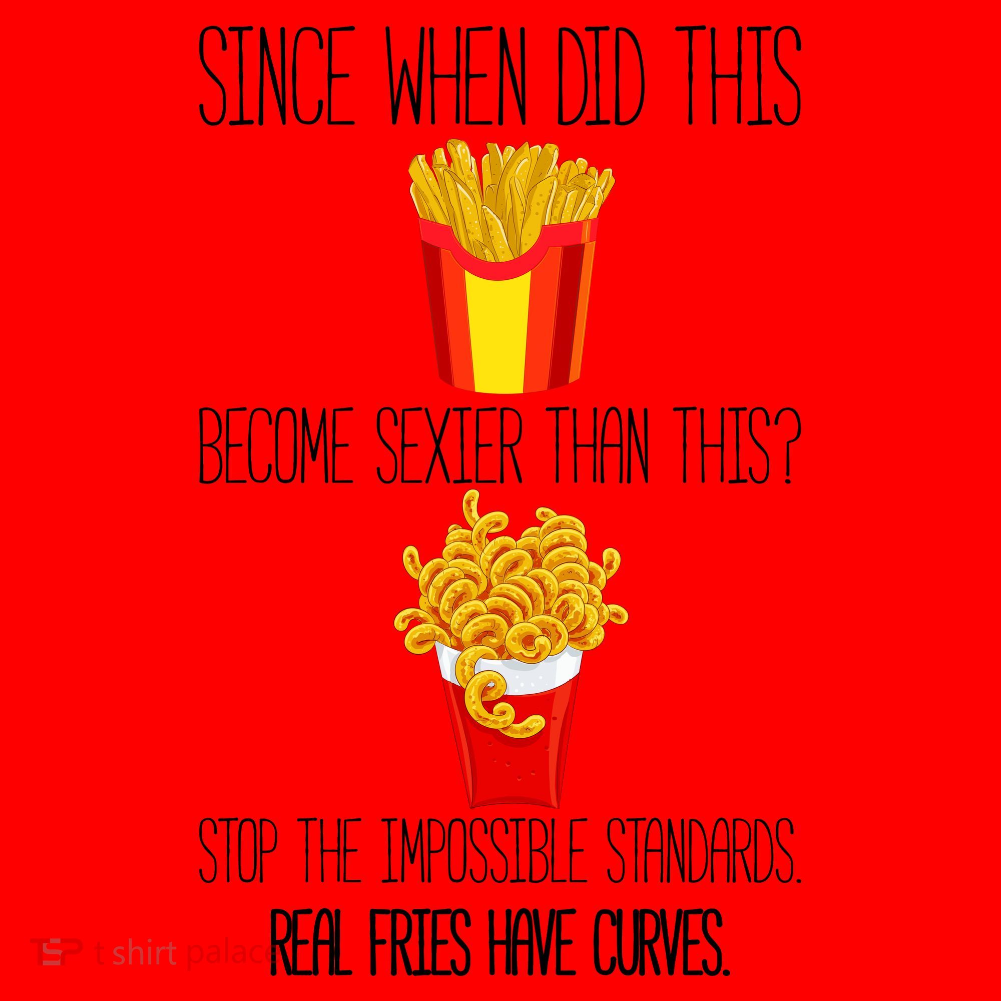 Real Fries Have Curves Funny Curly Fries Santa Hat