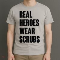 Real Heroes Wear Scrubs Support T-Shirt thumb 3