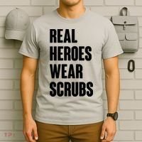 Real Heroes Wear Scrubs Support T-Shirt thumb 6