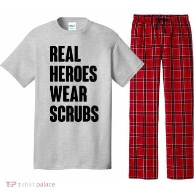 Real Heroes Wear Scrubs Support Pajama Set