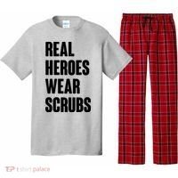 Real Heroes Wear Scrubs Support Pajama Set thumb 0