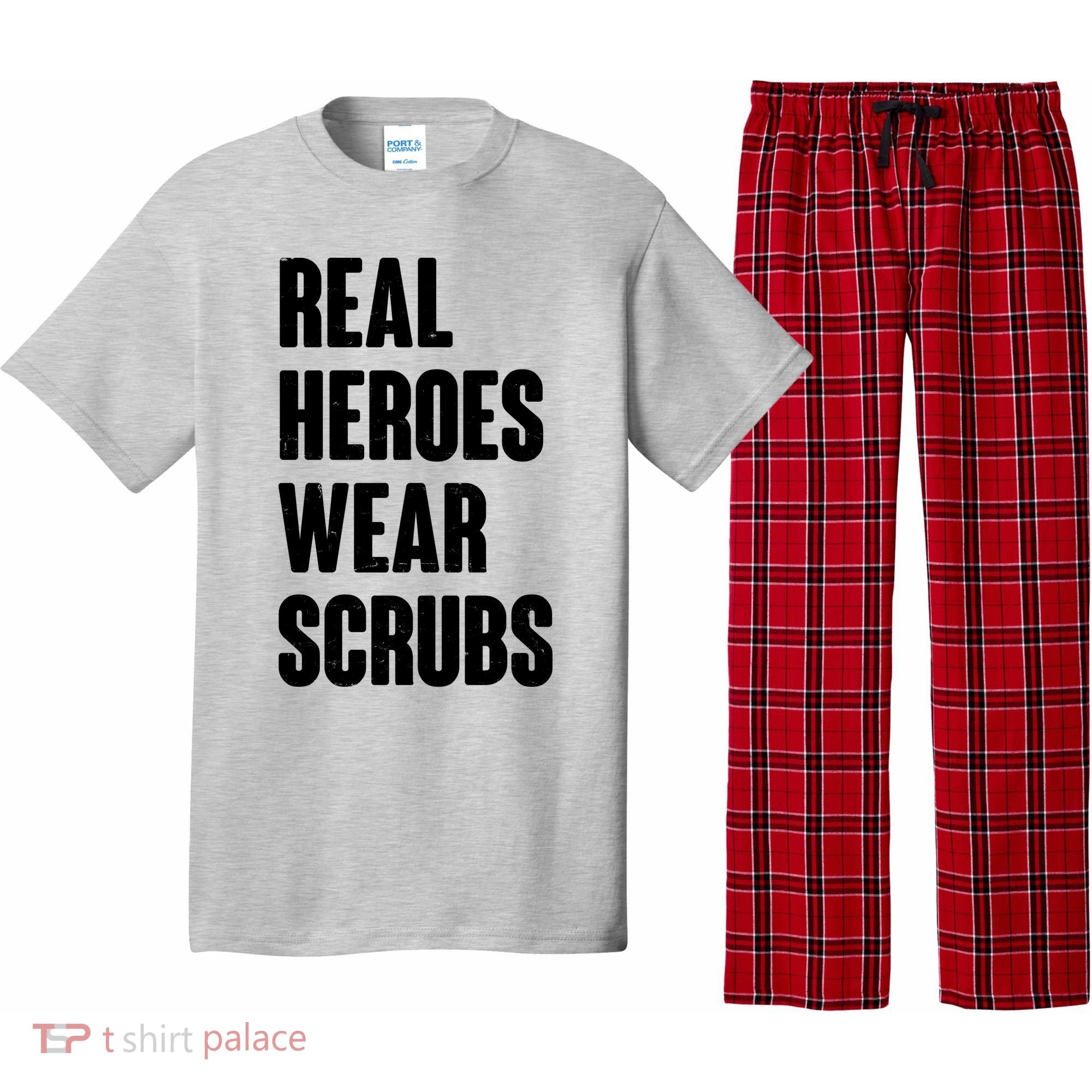 Real Heroes Wear Scrubs Support Pajama Set