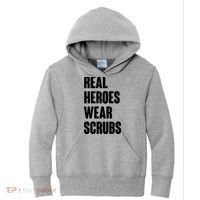 Real Heroes Wear Scrubs Support Kids Hoodie thumb 0
