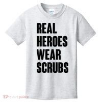 Real Heroes Wear Scrubs Support Kids T-Shirt thumb 0