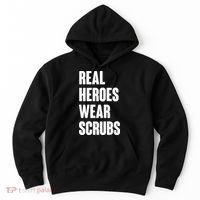 Real Heroes Wear Scrubs Support Hoodie thumb 0