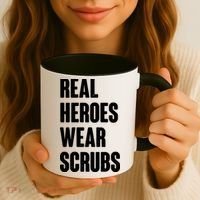 Real Heroes Wear Scrubs Support Coffee Mug thumb 3