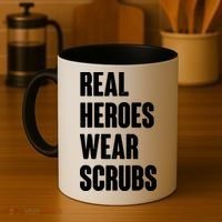 Real Heroes Wear Scrubs Support Coffee Mug thumb 4