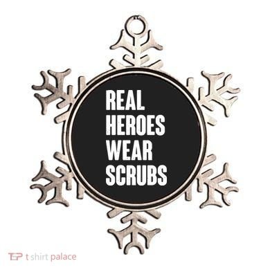 Real Heroes Wear Scrubs Support Ornament