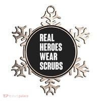 Real Heroes Wear Scrubs Support Ornament thumb 0