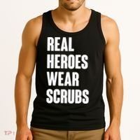 Real Heroes Wear Scrubs Support Tank Top thumb 3