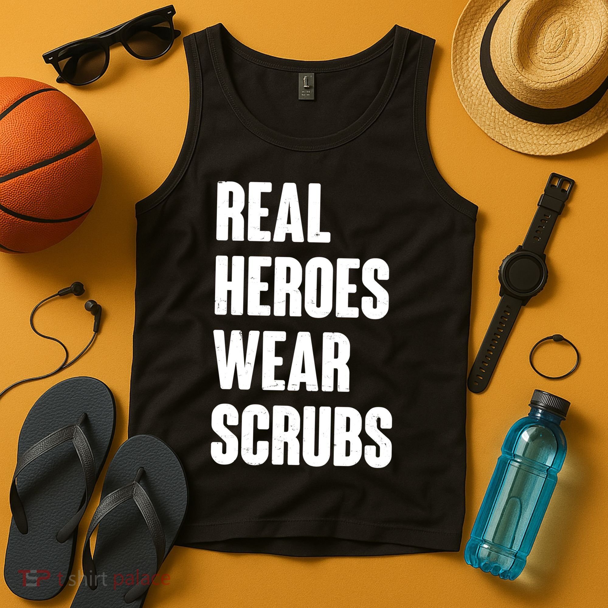 Real Heroes Wear Scrubs Support Tank Top