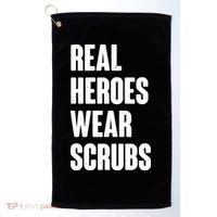 Real Heroes Wear Scrubs Support Golf Towel thumb 0