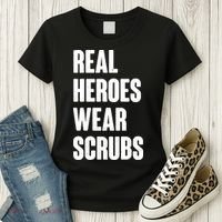 Real Heroes Wear Scrubs Support Women's T-Shirt thumb 3