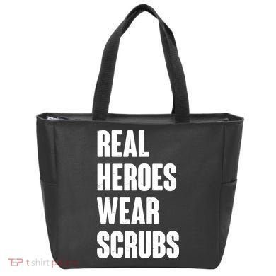 Real Heroes Wear Scrubs Support Tote Bag