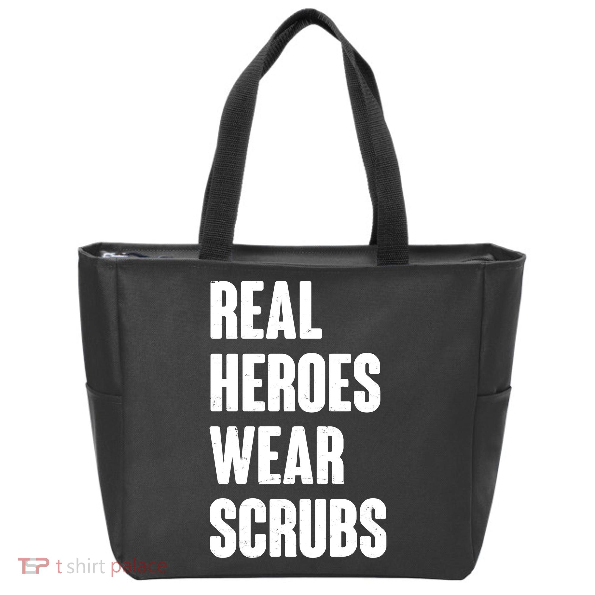 Real Heroes Wear Scrubs Support Tote Bag