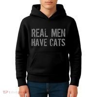 Real Men Have Cats Funny Kids Hoodie thumb 4