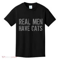 Real Men Have Cats Funny Kids T-Shirt thumb 0