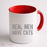Real Men Have Cats Funny Coffee Mug thumb 1