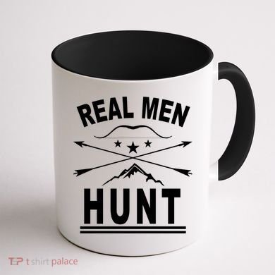 Real Men Hunt Coffee Mug back
