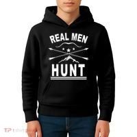 Real Men Hunt Kids Hoodie thumb 4
