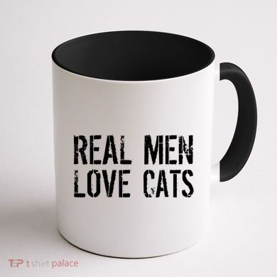 Real Men Love Cats Coffee Mug back