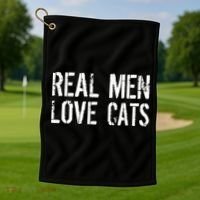Real Men Love Cats Golf Towel thumb 1