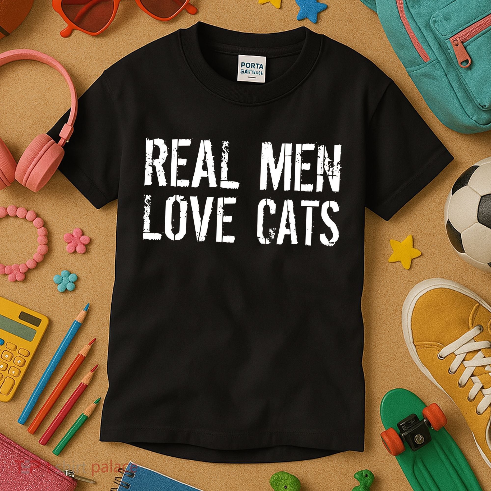 Real Men Love Cats Kids T-Shirt