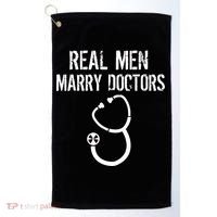 Real Men Marry Doctors Funny Golf Towel thumb 0