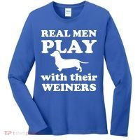 Real Men Play With Their Wieners Women's Long Sleeve Shirt thumb 0