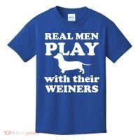 Real Men Play With Their Wieners Kids T-Shirt thumb 0