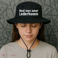 Real Men Wear Lederhosen Bucket Hat thumb 3