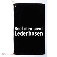 Real Men Wear Lederhosen Golf Towel thumb 0