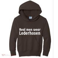 Real Men Wear Lederhosen Kids Hoodie thumb 0