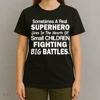 Real Superhero Hearts of Children Fighting Big Battles T-Shirt thumb 4