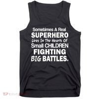 Real Superhero Hearts of Children Fighting Big Battles Tank Top thumb 0