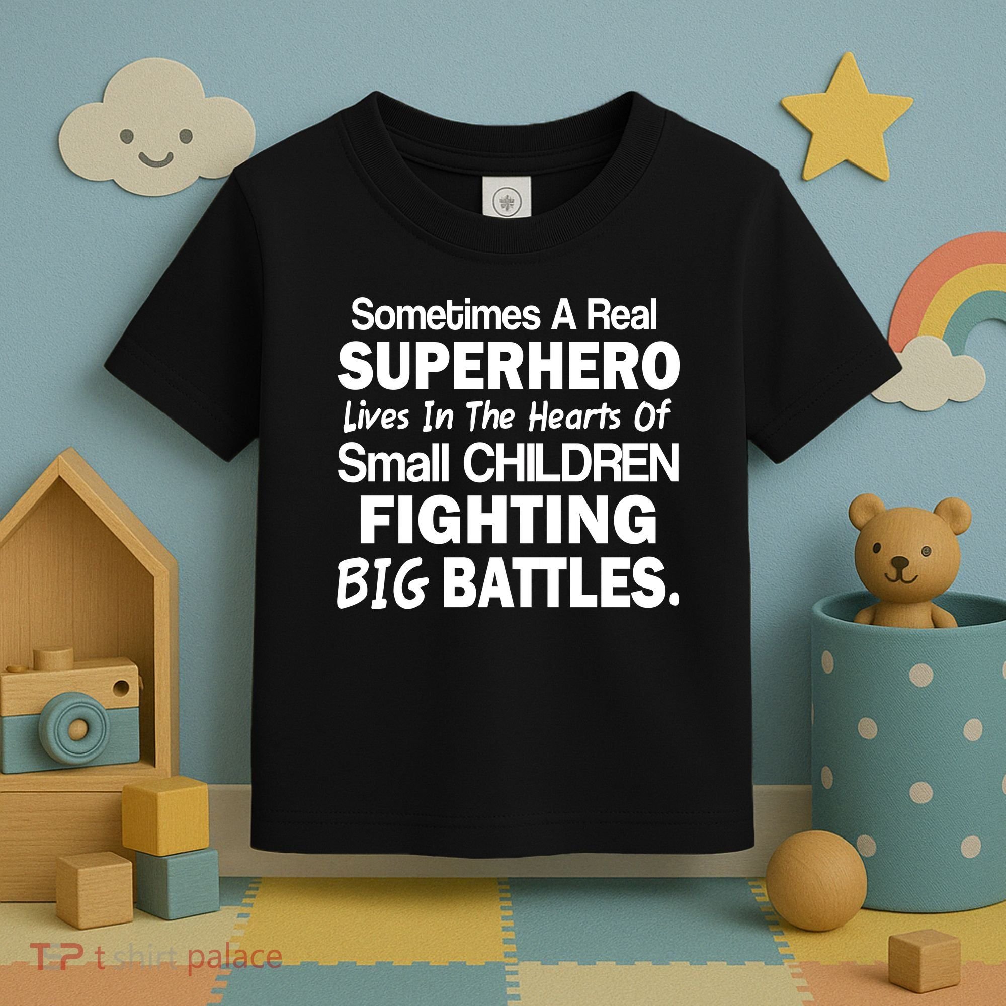 Real Superhero Hearts of Children Fighting Big Battles Toddler T-Shirt