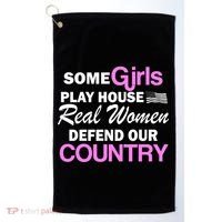 Real Women Defend Our Country Golf Towel thumb 0