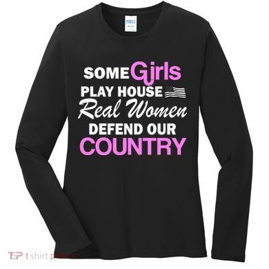Real Women Defend Our Country Women's Long Sleeve Shirt