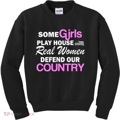 Real Women Defend Our Country Kids Sweatshirt