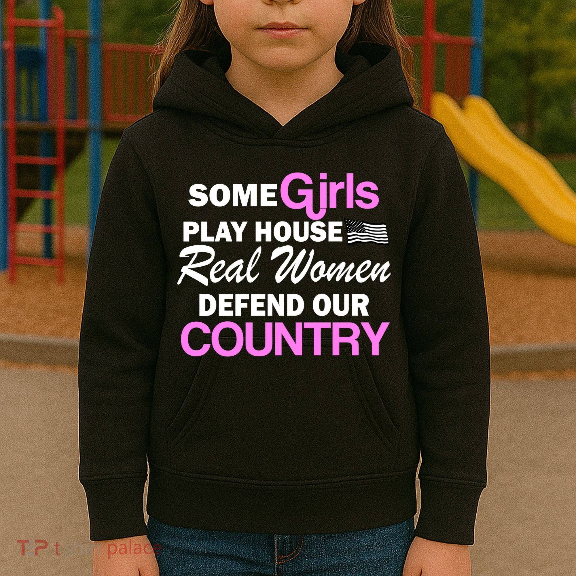 Real Women Defend Our Country Kids Hoodie