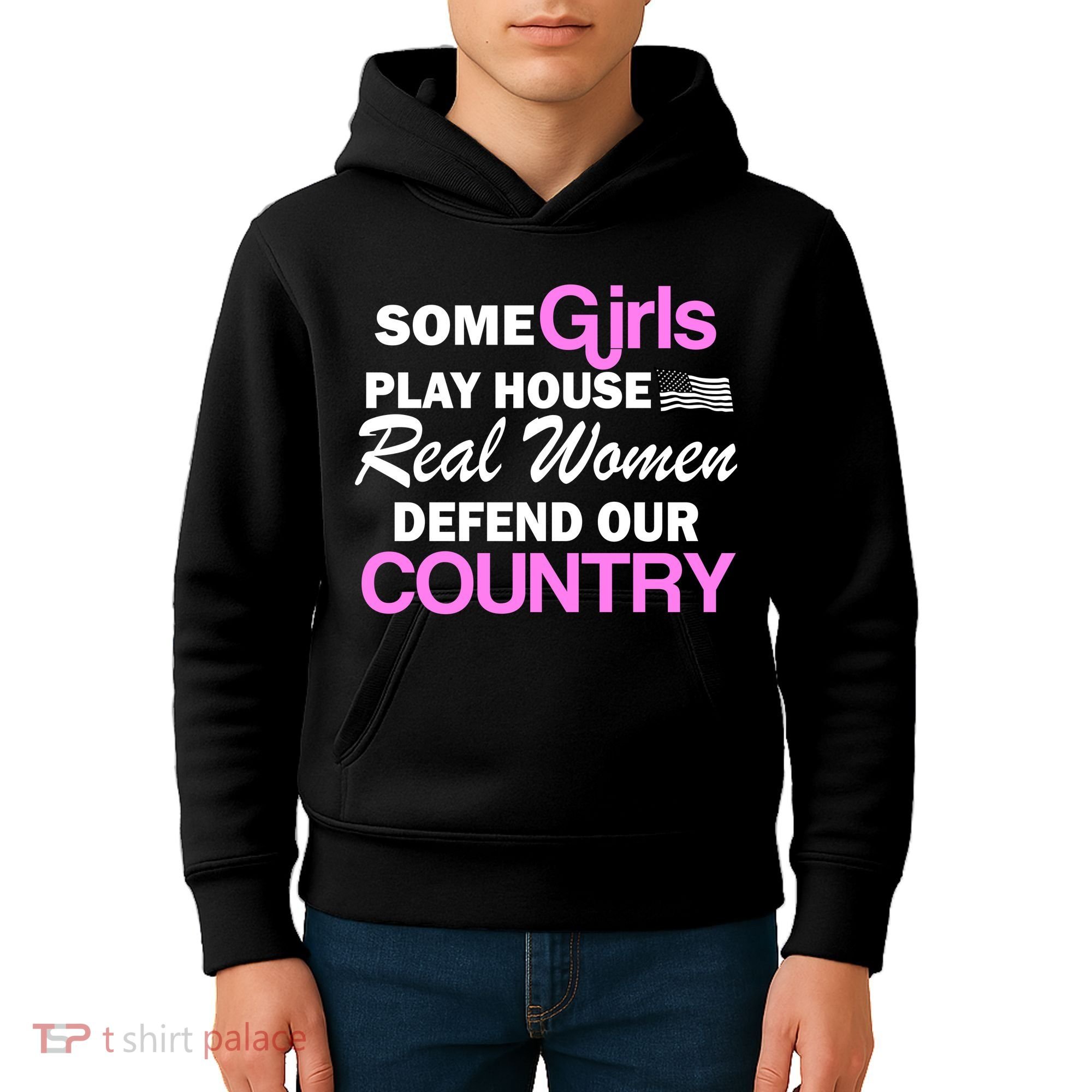 Real Women Defend Our Country Kids Hoodie