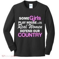 Real Women Defend Our Country Kids Long Sleeve Shirt thumb 0