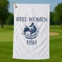 Real Women Fish Golf Towel thumb 1
