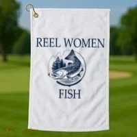 Real Women Fish Golf Towel thumb 1