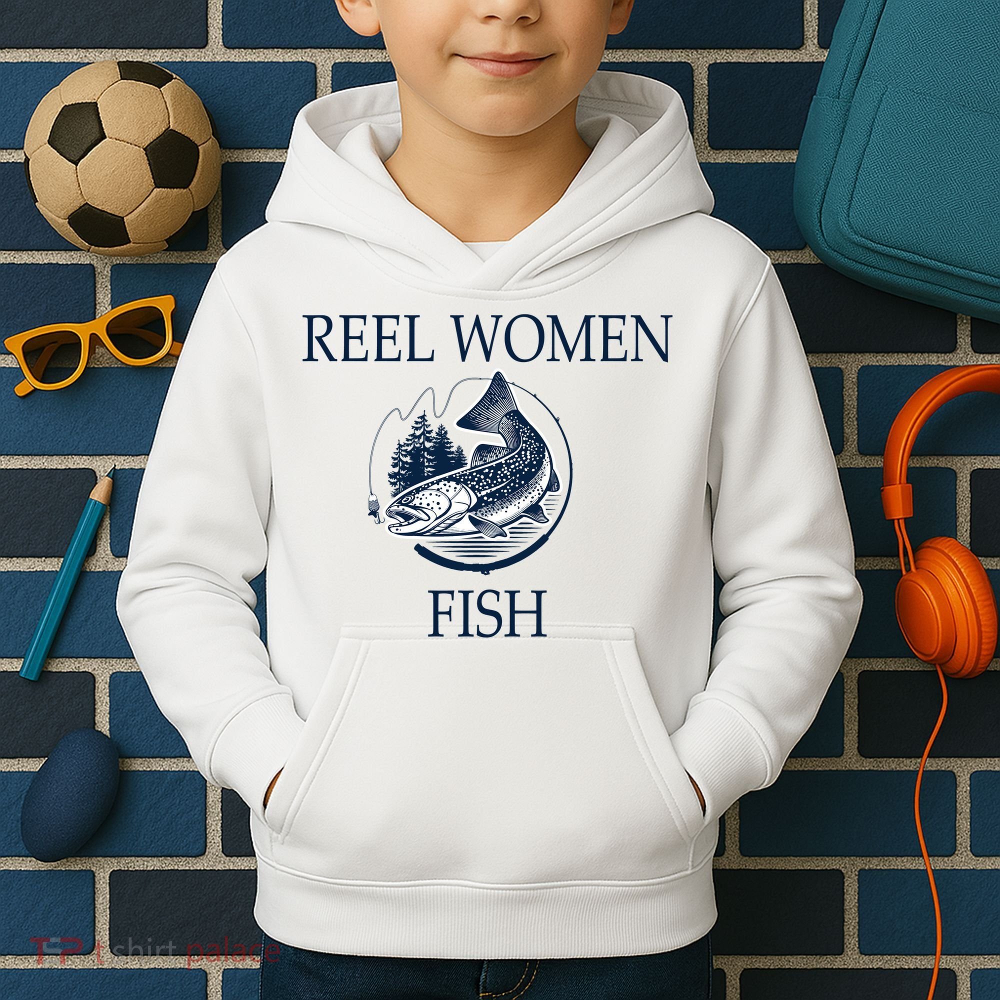 Real Women Fish Kids Hoodie