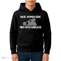 Real Women Ride Men With Harleys Kids Hoodie thumb 4