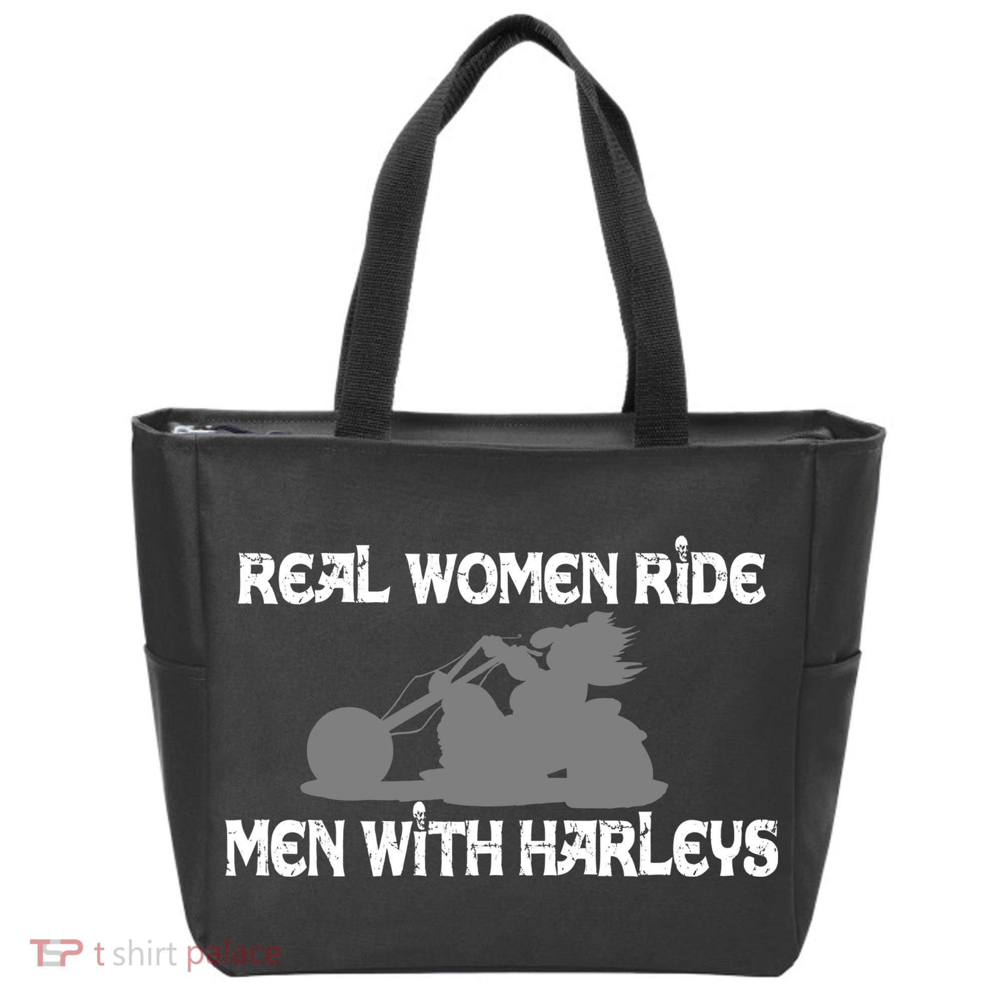 Real Women Ride Men With Harleys Tote Bag