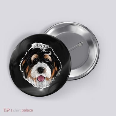 Realistic Dog Face Button